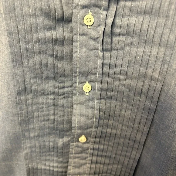 Paul Stuart New York Woman’s Cotton Pleated Bib Front Tuxedo Shirt Size 8 EUC - Picture 12 of 13